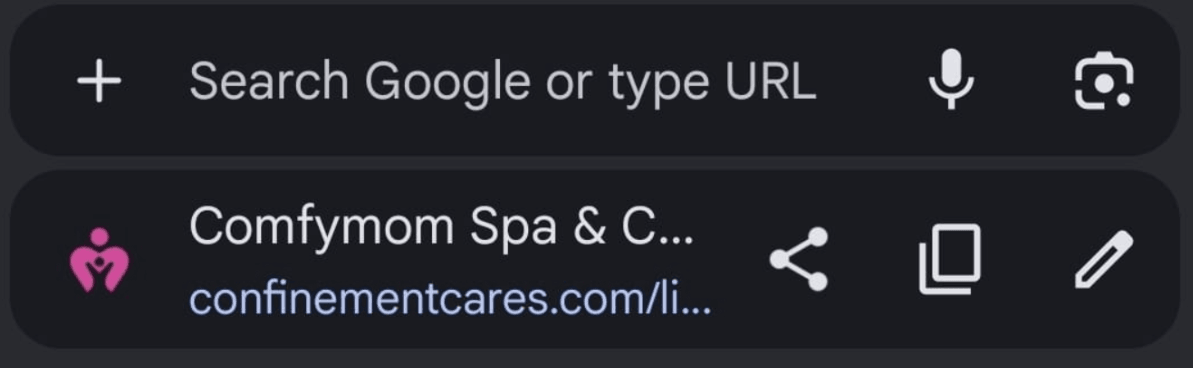 Copying the listing URL from the address bar
