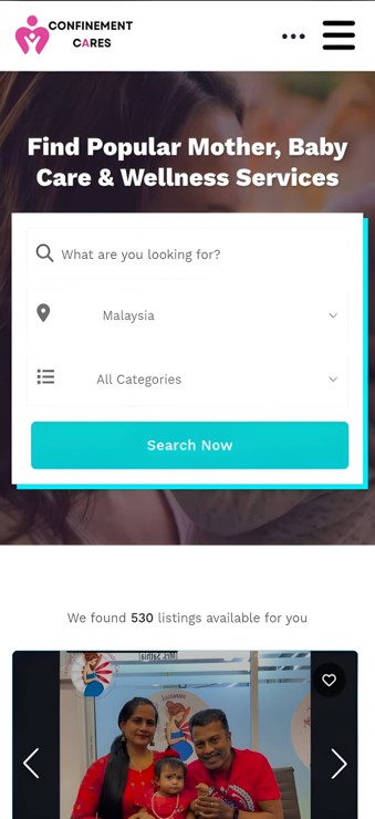 Listings results page